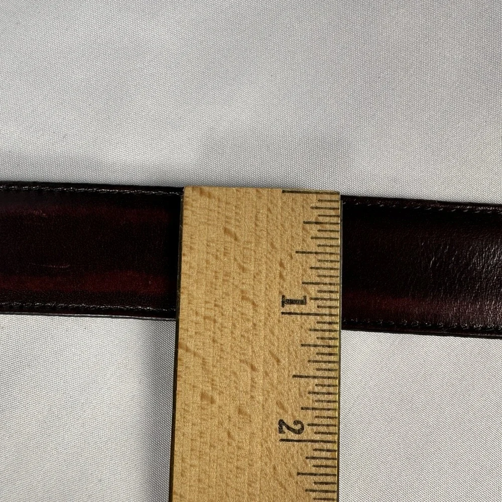 Johnston & Murphy Leather Dress Belt Mens Size 34 Brown Aniline Kipskin USA Made